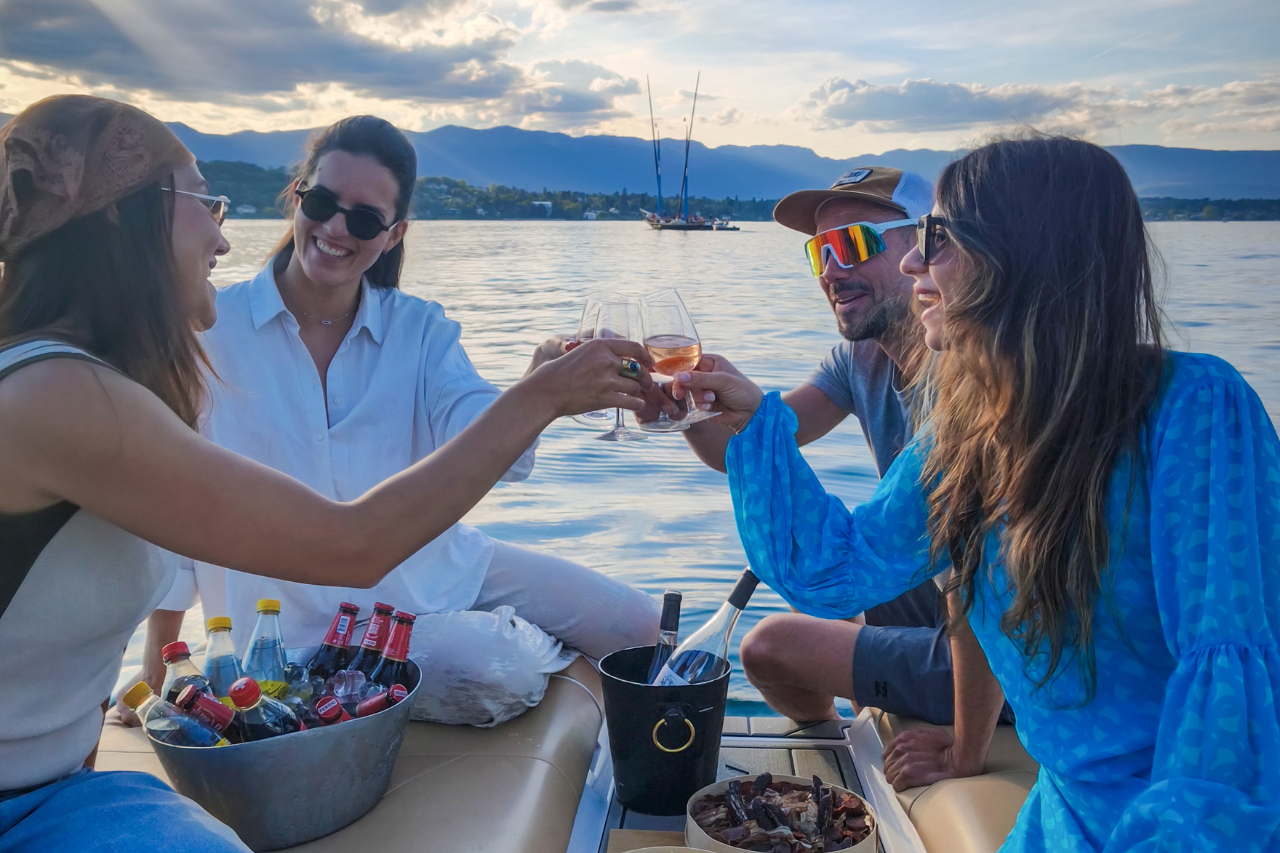 privatisation bateau apéro amis lac Léman Genève